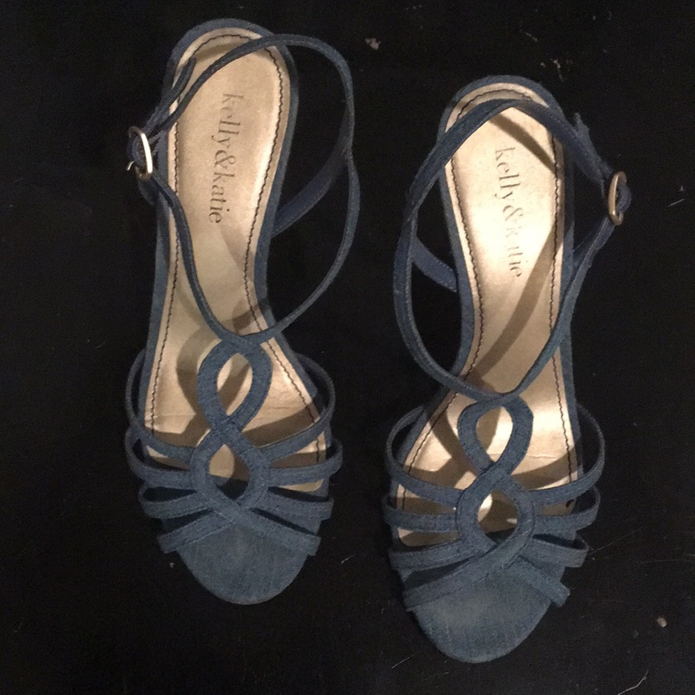 Denim wedges